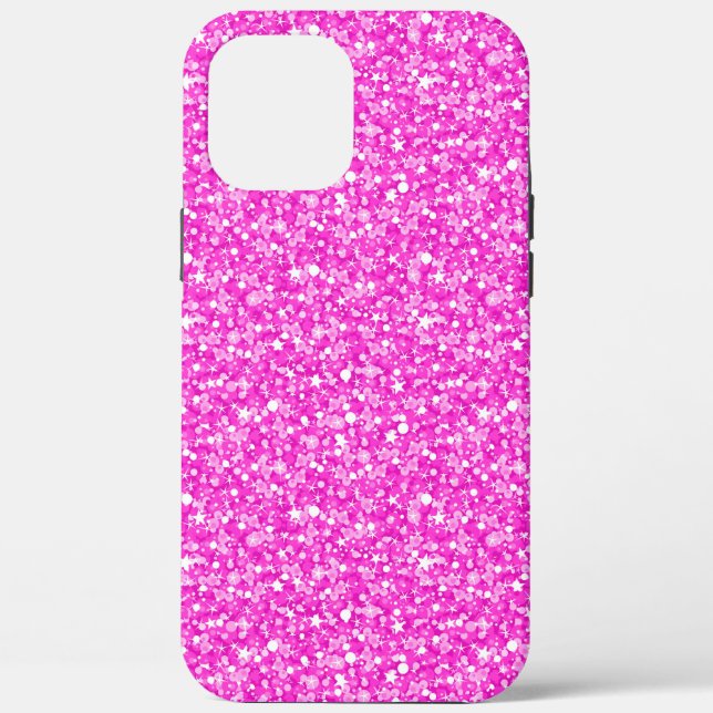 Hot pink faux glitter Case-Mate iPhone case (Back)