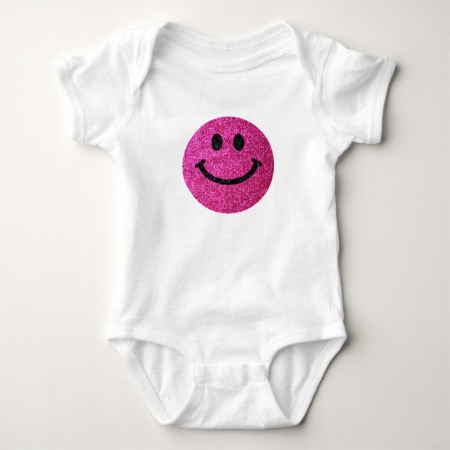 Hot pink faux glitter face T-Shirt (Front)