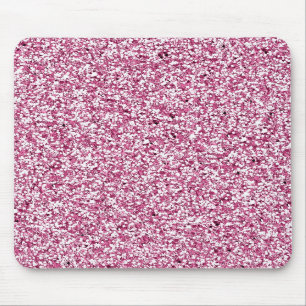 Hot Pink  Faux Glitter Girly Bling Mouse Pad
