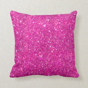 Hot Pink Faux Glitter Sparkle Pattern Cushion