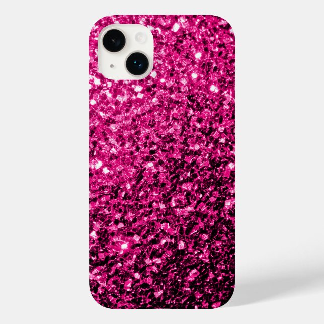 Hot pink faux glitter sparkles Case-Mate iPhone case (Back)