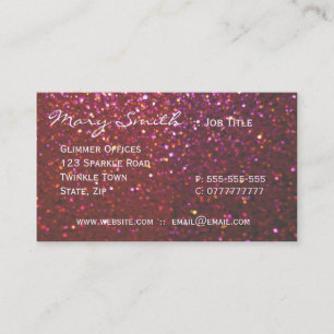Hot pink faux Sparkles & Glitter business cards