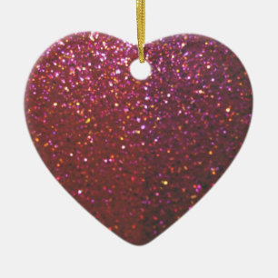 Hot pink faux Sparkles & Glitter - Glam & Girly Ceramic Ornament
