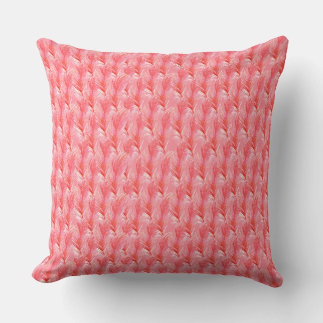 Hot Pink Feathers  Cushion (Front)