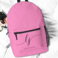 Hot Pink Feminine Typographic Name Girly