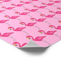Hot Pink Flamingo Flamingos Tropical Bird Poster