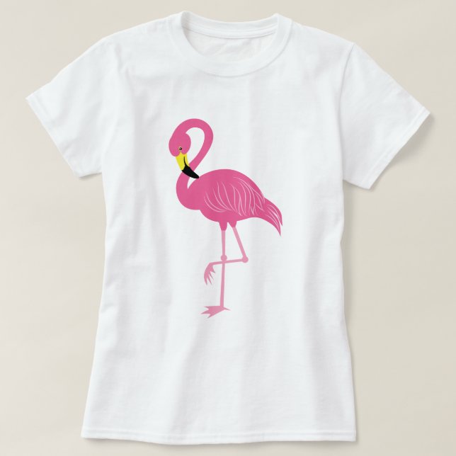 Hot Pink Flamingo T-Shirt (Design Front)