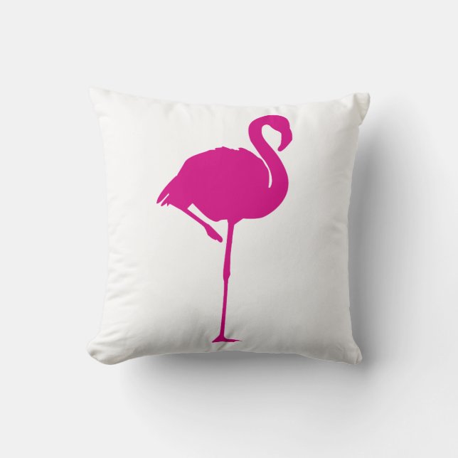 Hot Pink Flamingo Throw Pillow 16" x 16" (Front)