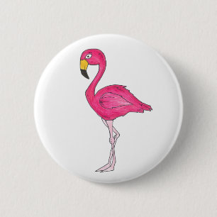 Hot Pink Flamingo Tropical Island Bird Paradise 6 Cm Round Badge