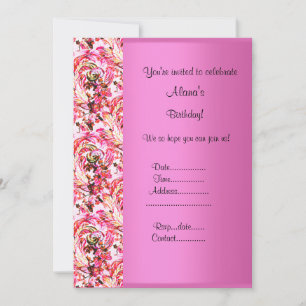 HOT PINK FLORAL ALL OCCASION PARTY INVITATION