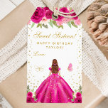 Hot Pink Floral Brown Hair Princess Sweet Sixteen Gift Tags<br><div class="desc">This elegant and glamourous sweet sixteen birthday gift tag can be personalised with a name. The design features a beautiful princess with brown red hair and fair skin in a hot pink ball gown. The text combines handwritten script and modern sans serif fonts for a classy and sophisticated look. The...</div>