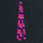 Hot Pink Floral Rose Flowers Navy Blue Gift Favour Tie<br><div class="desc">Designed with cool pink floral patterns that makes a great gift or party favour for birthdays,  weddings,  wedding anniversary or any events or celebrations! Choose any background colour as you wish!</div>