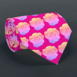 Hot Pink Floral Rose Patterns Abstract Gift Favour Tie<br><div class="desc">Designed with cute artistic pink floral patterns in custom colour background. You may change to any background colour as you wish. Makes a great gift or party favour for any event!</div>