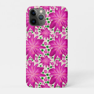 Hot pink floral seamless pattern  iPhone 11 pro case