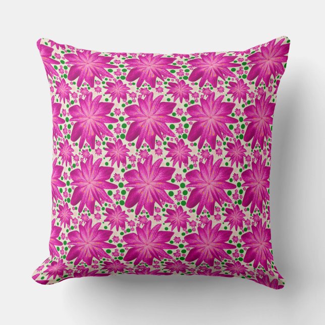 Hot Pink Floral Seamless Pattern  Cushion (Front)