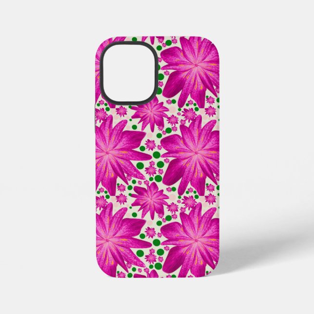 Hot pink floral seamless pattern  iPhone case (Back)