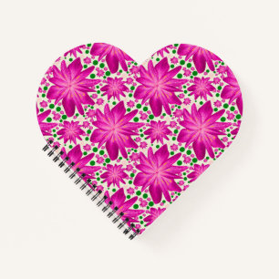 Hot Pink Floral Seamless Pattern Notebook