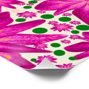 Hot Pink Floral Seamless Pattern Poster