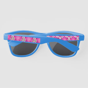 Hot pink floral seamless pattern sunglasses