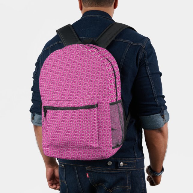 Hot Pink floral seamless pattern with polka dots  Printed Backpack (Insitu (Model))