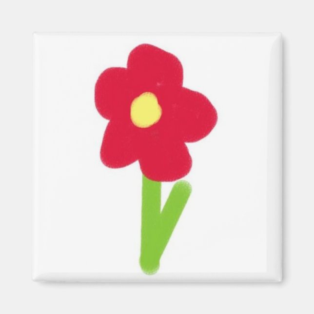 Hot Pink Flower 2 Magnet (Front)