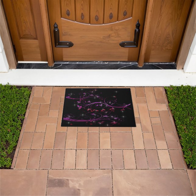 Hot Pink Flowers Doormat (Outdoor)