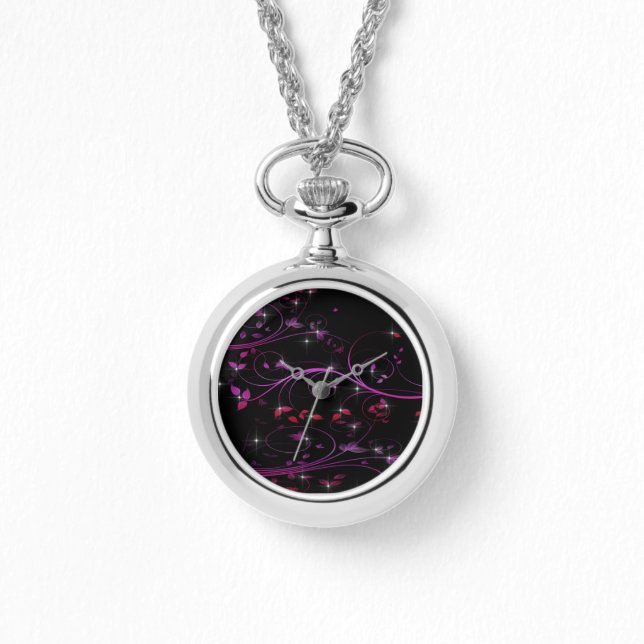 Hot Pink Flowers Watch (Front)