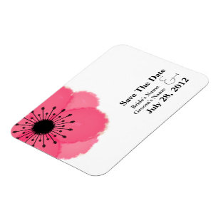 Hot Pink French Anemone Save The Date Magnet