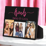 Hot Pink Friends 3 Photo Friendship Collage Plaque<br><div class="desc">Celebrate your friendship with the Hot Pink Besties Friends 3 Photo Collage Keepsake Plaque. This vibrant and personalised plaque features a stylish hot pink design, showcasing a beautifully arranged collage of three cherished photos. Crafted from high-quality materials, it’s perfect for displaying on a desk, shelf, or wall. The heartfelt "Besties"...</div>