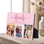 Hot Pink Friends 3 Photo Friendship Collage Plaque<br><div class="desc">Celebrate your friendship with the Hot Pink Besties Friends 3 Photo Collage Keepsake Plaque. This vibrant and personalised plaque features a stylish hot pink design, showcasing a beautifully arranged collage of three cherished photos. Crafted from high-quality materials, it’s perfect for displaying on a desk, shelf, or wall. The heartfelt "Besties"...</div>