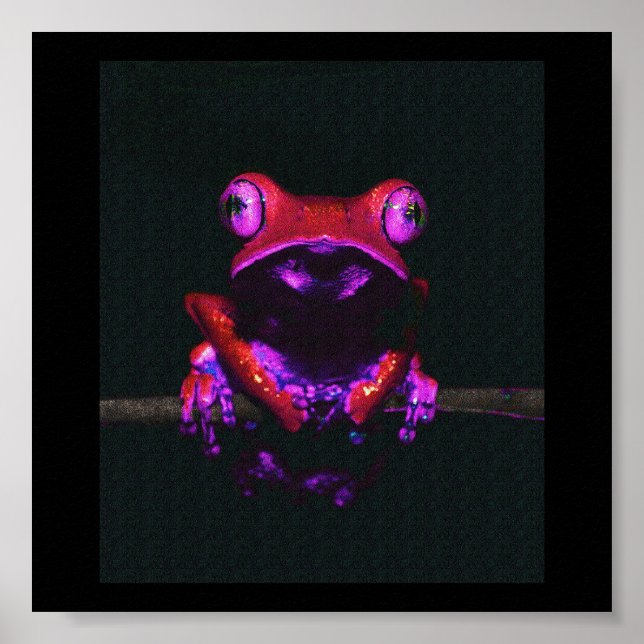 Hot Pink Frog on a Stick Poster (Front)