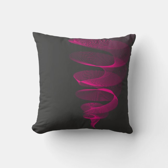 Hot Pink Fuchsia Abstract Twister Pillow Cushion (Front)
