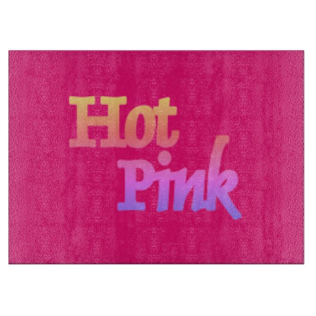 Hot Pink fuchsia glass cutting board (Front)