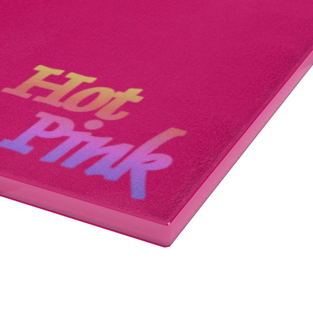Hot Pink fuchsia glass cutting board (Corner)