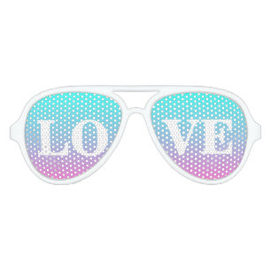 hot pink Fuschia turquoise ombre wedding favour Aviator Sunglasses