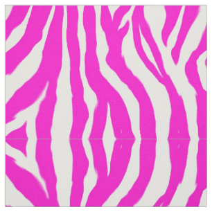 Hot Pink Fuschia White Zebra Animal Print Pattern Fabric