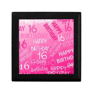 Hot pink Geometric Mesh Pattern birthday any age Gift Box