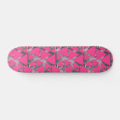 Hot Pink Geometric Tropical Cool Pattern Skateboard (Horz)