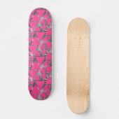 Hot Pink Geometric Tropical Cool Pattern Skateboard (Front)