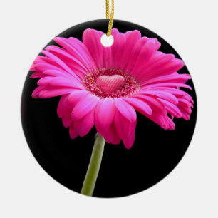 Hot Pink Gerbera Daisy Ceramic Ornament