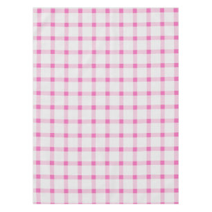 Hot Pink Gingham Check Plaid Medium Tablecloth