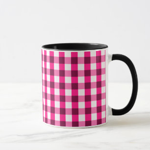 Hot Pink Gingham Pattern Mug