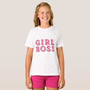 Hot Pink Girl Boss Quote Retro Marquee T-Shirt