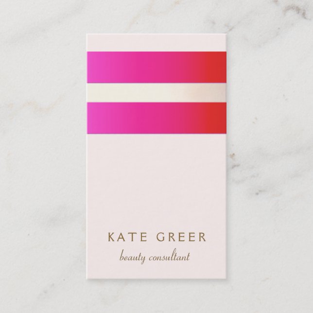 Hot Pink Girly and Feminine Beauty Consultant Business Card (Front)