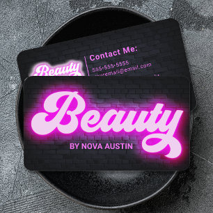 Hot Pink Glam Beauty Salon Hairstylist QR Code Business Card