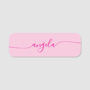 Hot Pink Glam Signature Centred Name Tag