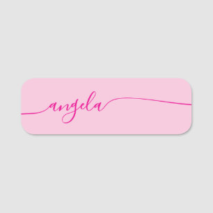 Hot Pink Glam Signature Name Tag