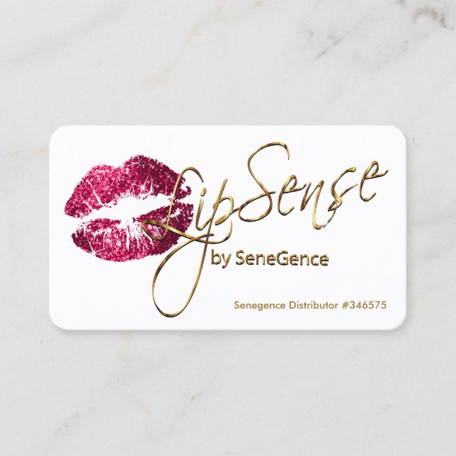 Hot Pink Glitter and Gold - White Business Card (Front)