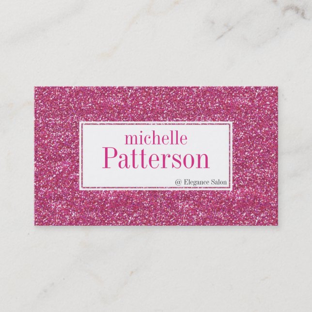 Hot Pink Glitter Appointment Business Cards (Front)