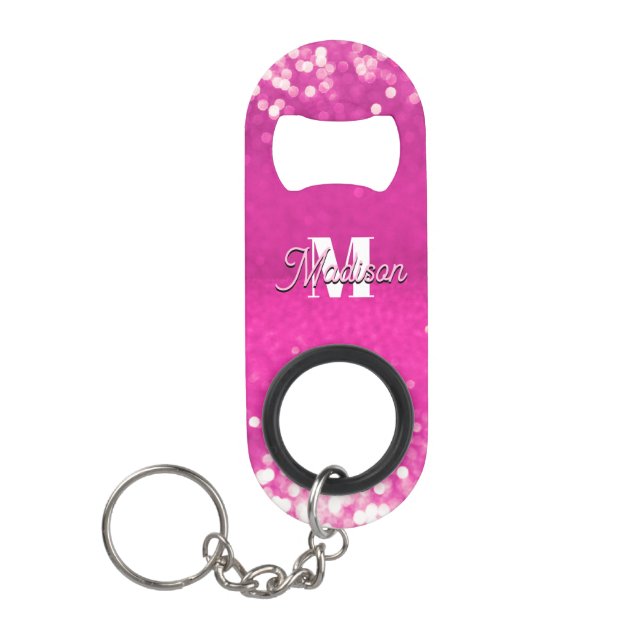 Hot Pink Glitter Bokeh Monogram (Front)